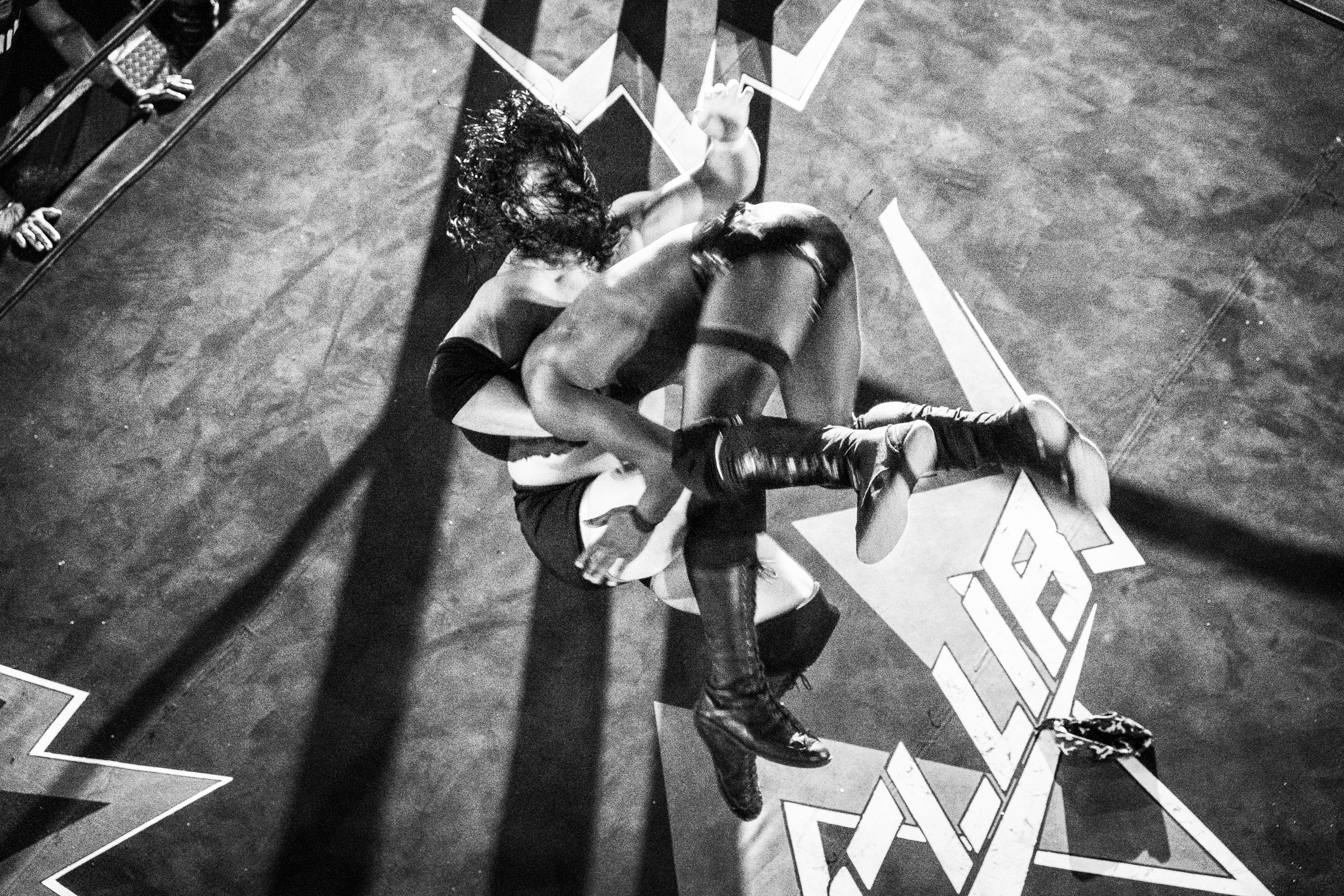 The Most Precious Blood Church 
2739 Harway Ave
Brooklyn, New York, United States
Aeriel shot of one of the wrestlers at the Evolve match