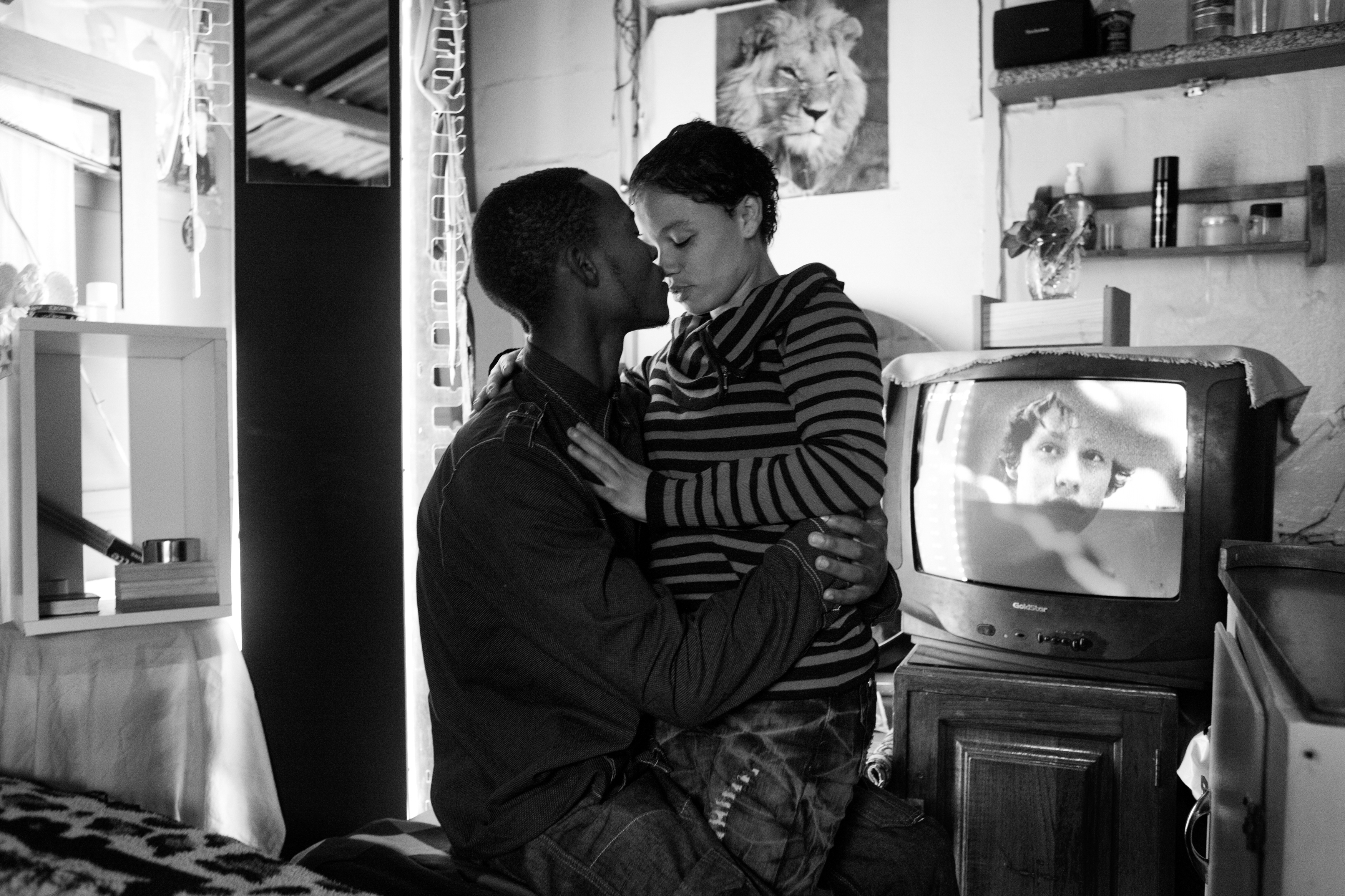 Edward Stuurman, 24, and BueAnne Douglas, 25, share a moment together in their corrugated iron room in Hooggenoeg, Grahamstown. Douglas is tested for HIV once every three months. “I don’t know why people are afraid to talk about HIV because you must talk about it,” she says. “That’s a thing you must talk about. HIV is what I am afraid of most. More than anything.” They have both struggled to find employment. Stuurman hoped to be a lawyer but couldn’t afford school past his matric. Douglas wanted to be a social worker. She briefly found temp work sorting fruit at a chain grocery store, but has been otherwise unemployed. “I don’t know what the country will be when Nelson Mandela passes away,” says Douglas. “I don’t know what the country could be without him.”